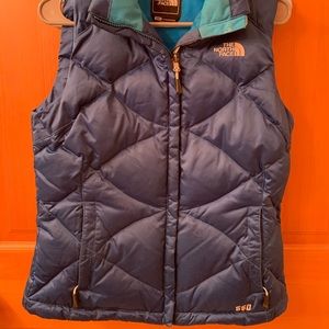 The North Face down vest 550 size small blue